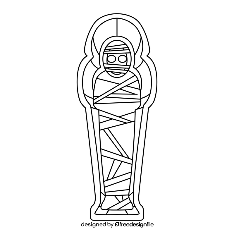 Egypt Mummy black and white clipart