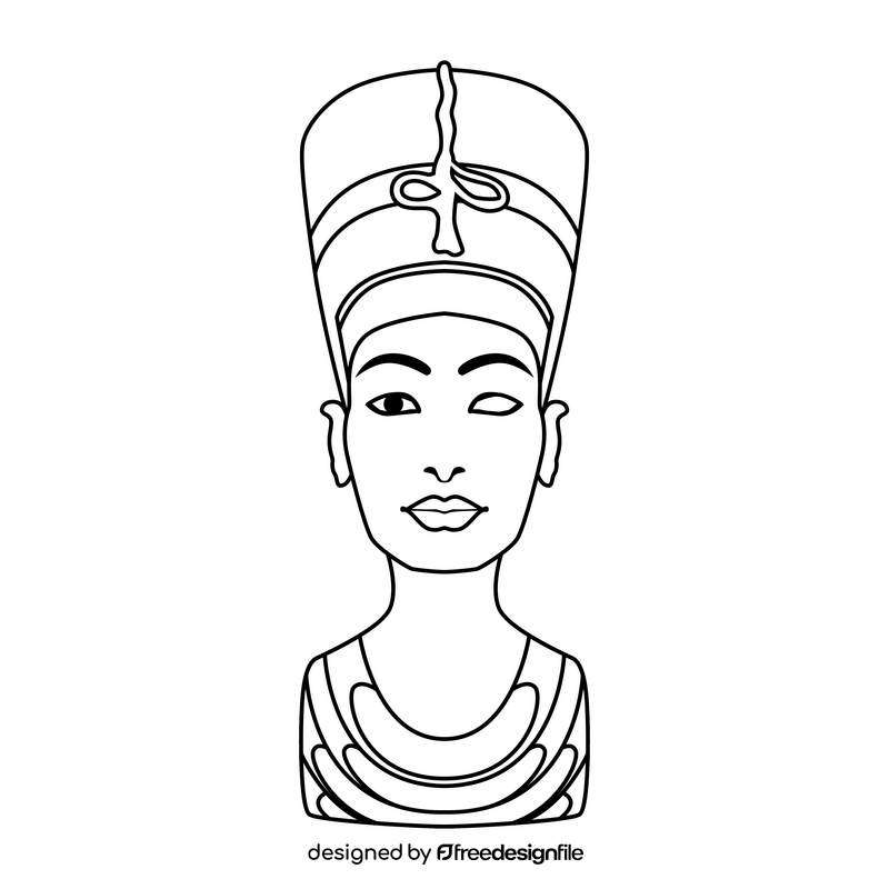 Nefertiti black and white clipart