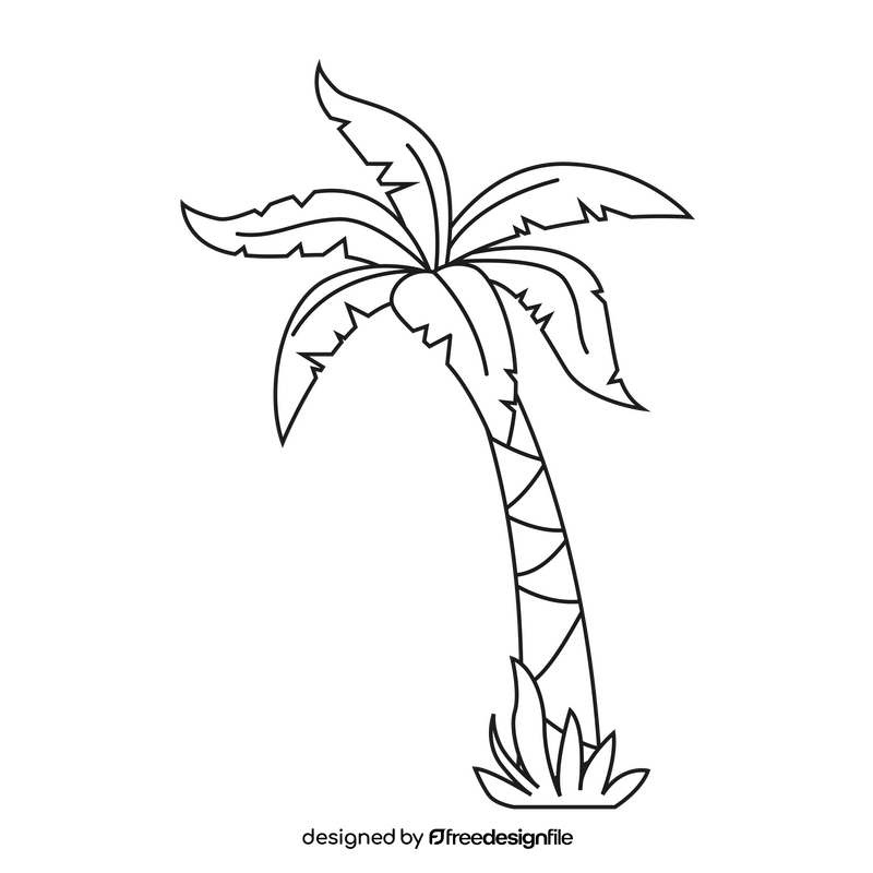 Egypt palm tree black and white clipart vector free download