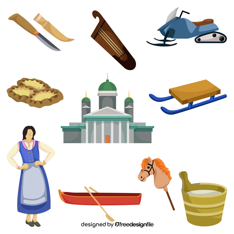 Finland traditional symbols vector