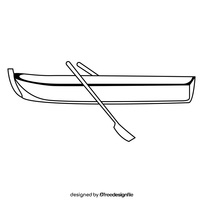 Rowing boat black and white clipart