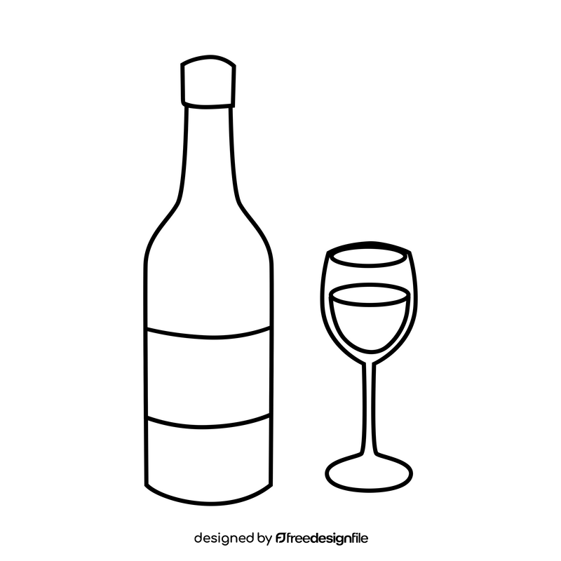 Fine wine black and white clipart