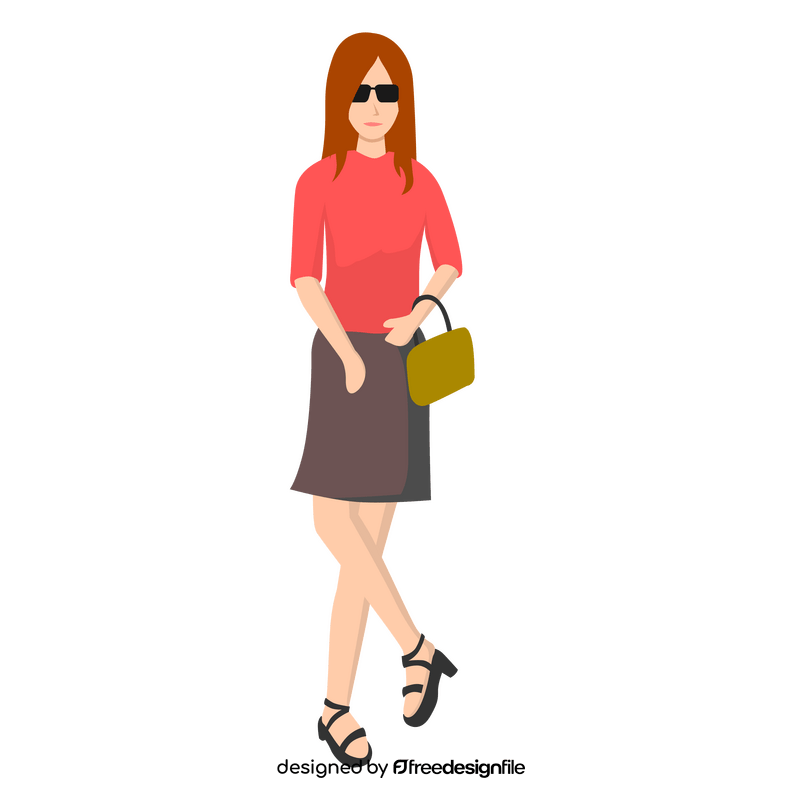 Fashion girl clipart vector free download