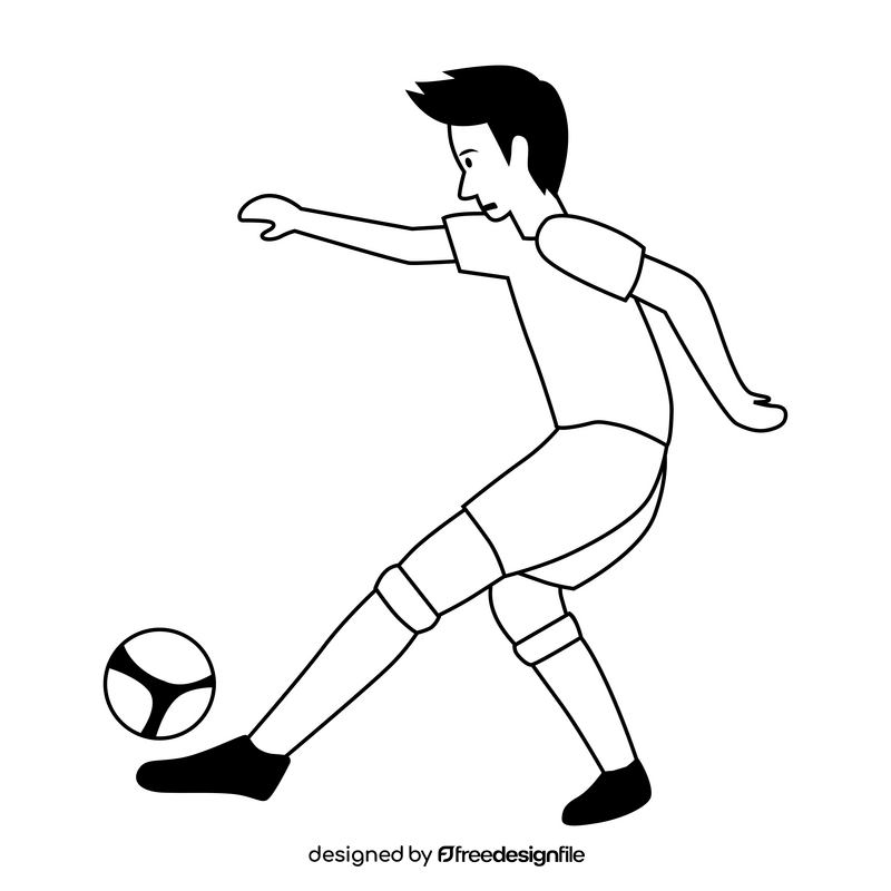 France football soccer player black and white clipart