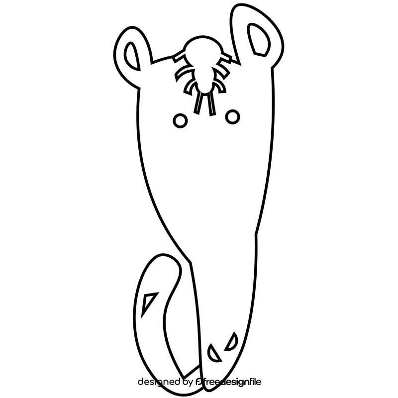 Anteater tongue black and white clipart