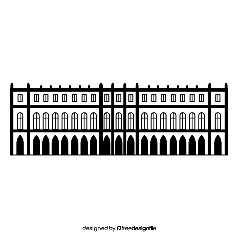 Palace of Versailles black and white clipart