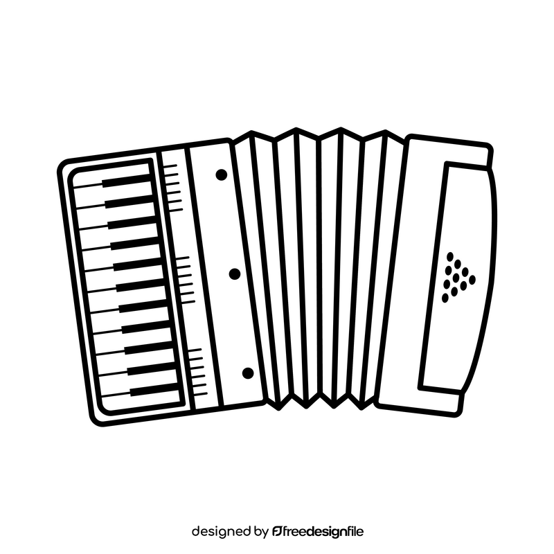 Accordion black and white clipart