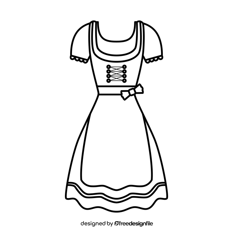 Dirndl black and white clipart
