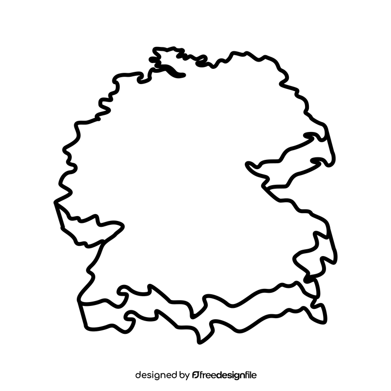 Germany flag map black and white clipart