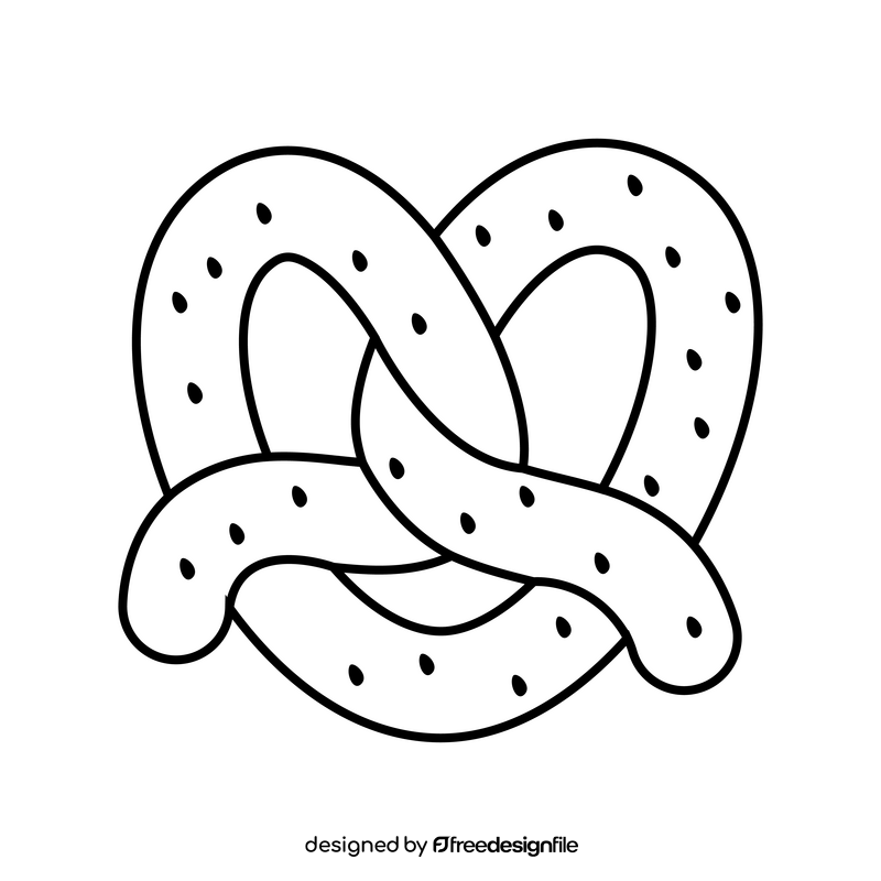 Germany pretzel black and white clipart