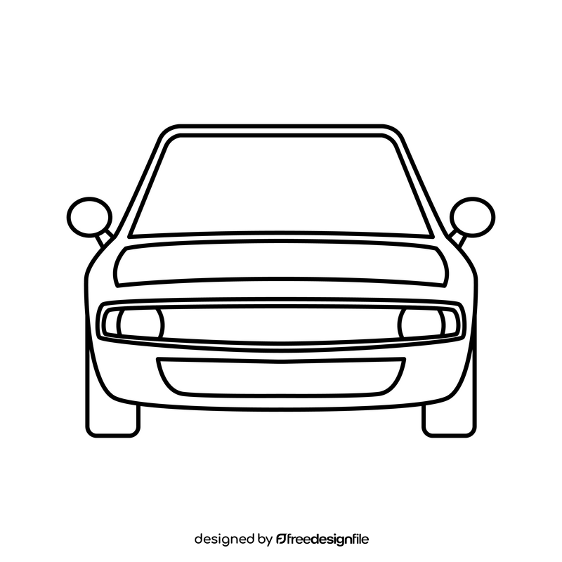 Automobile, auto, car black and white clipart