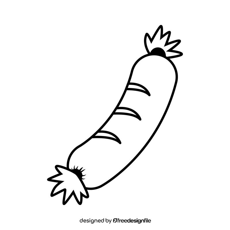 Sausage black and white clipart