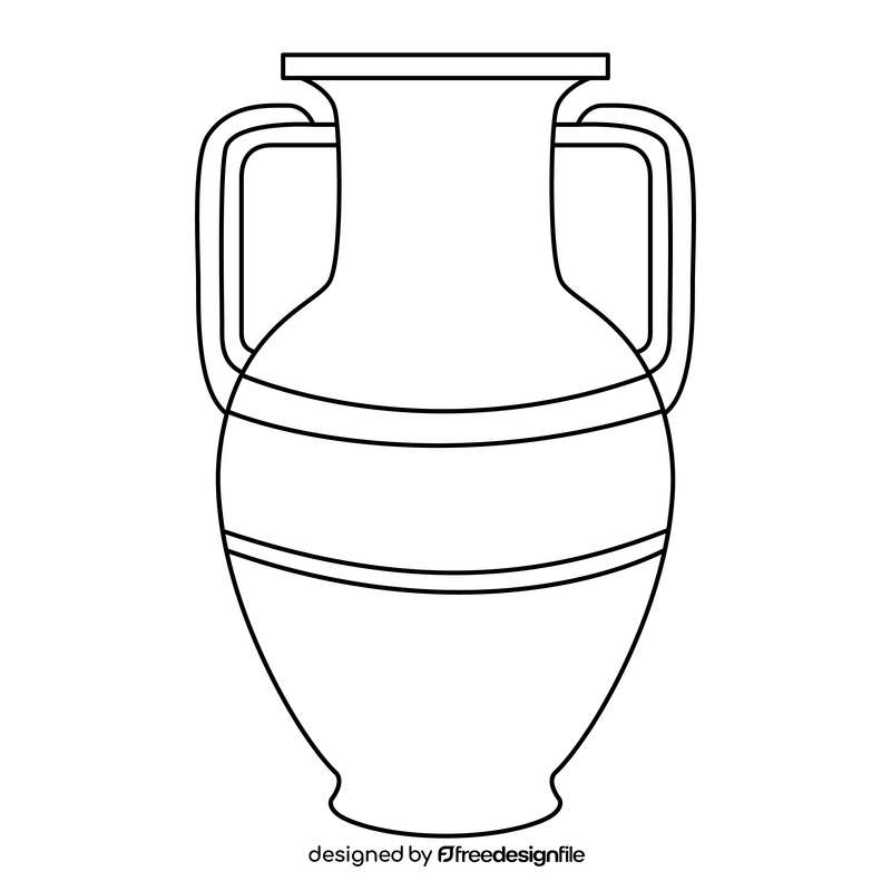 Greek pitcher black and white clipart