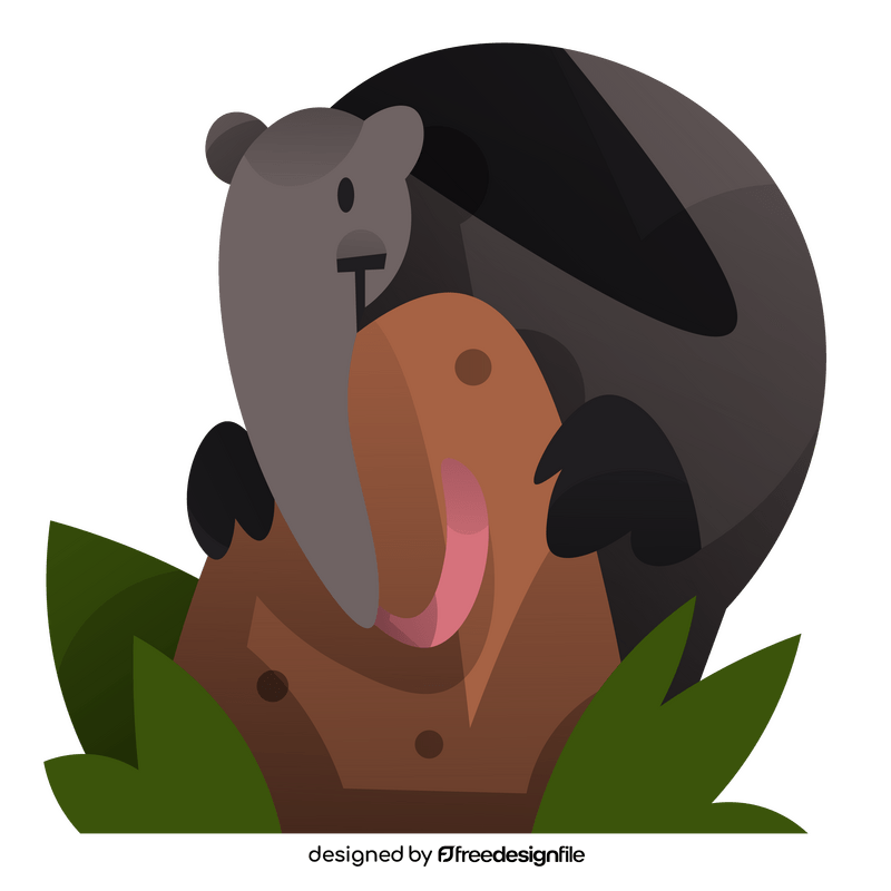 Anteater and ant colony clipart