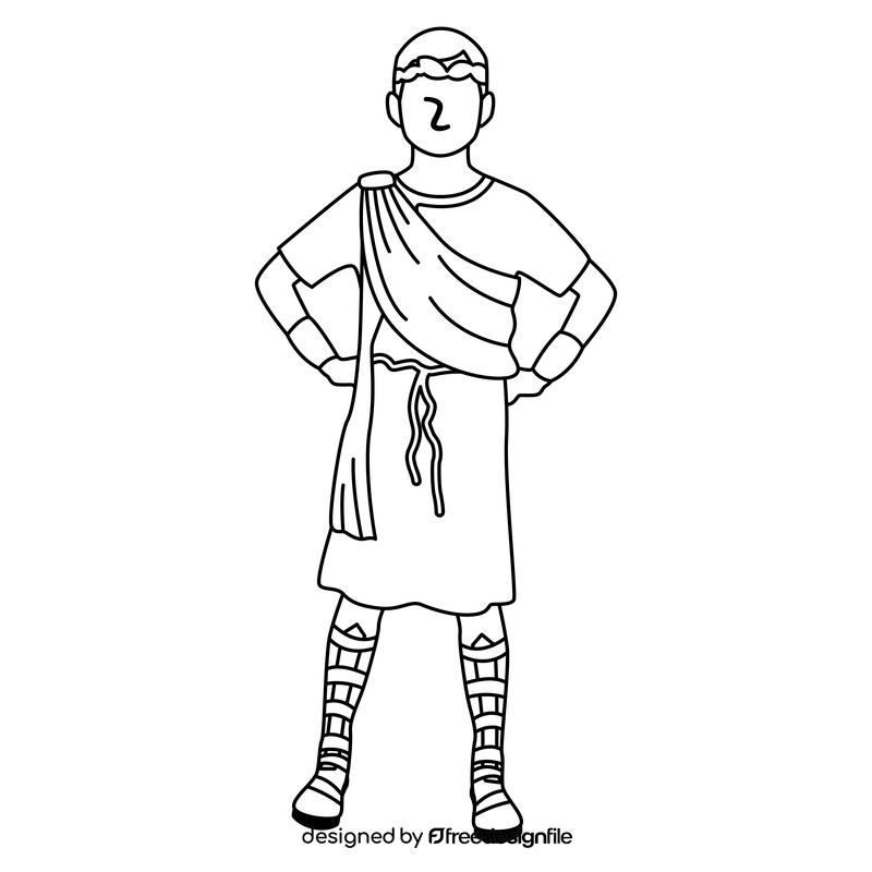 Greek dress black and white clipart