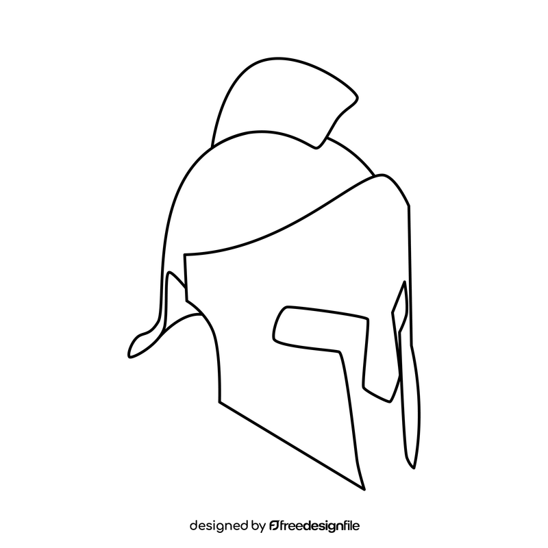 Spartan helmet black and white clipart