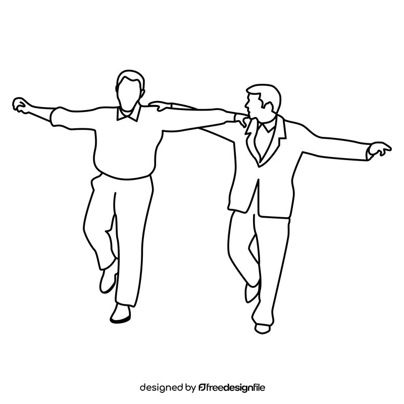 Zorba dance black and white clipart