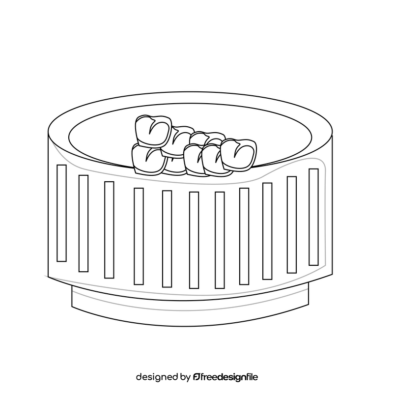 Dim sum black and white clipart