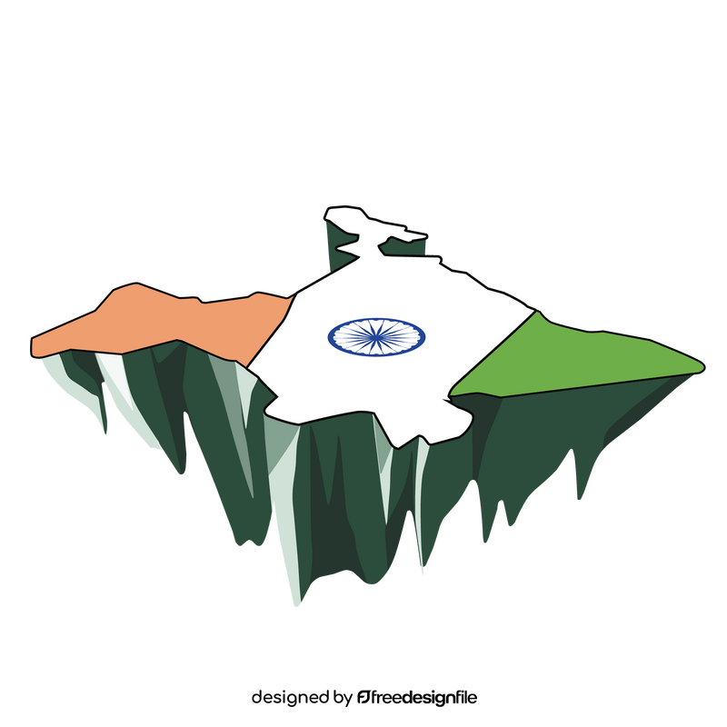 India flag map clipart