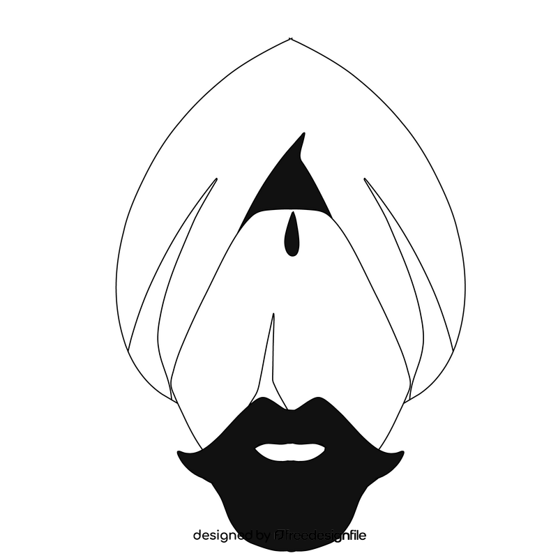 Singh black and white clipart
