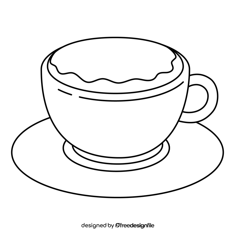 Cappuccino black and white clipart