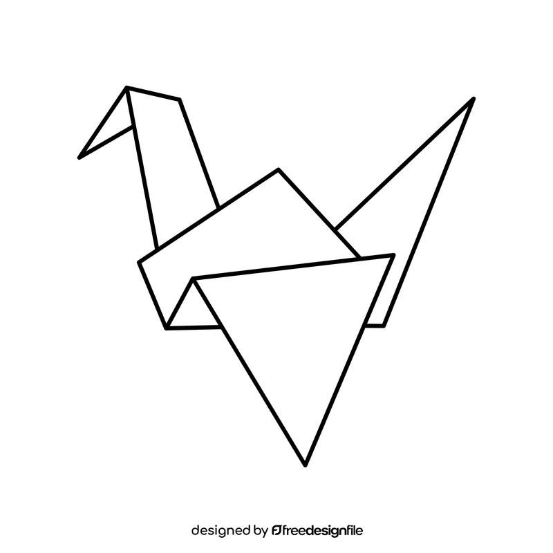 Origami black and white clipart