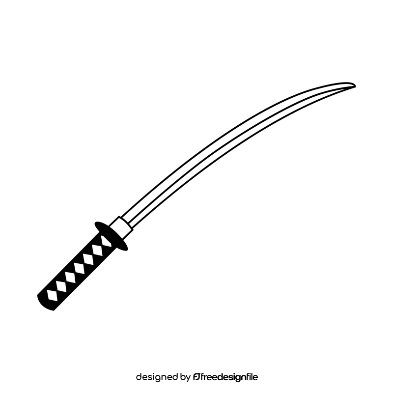 Katana sword black and white clipart free download
