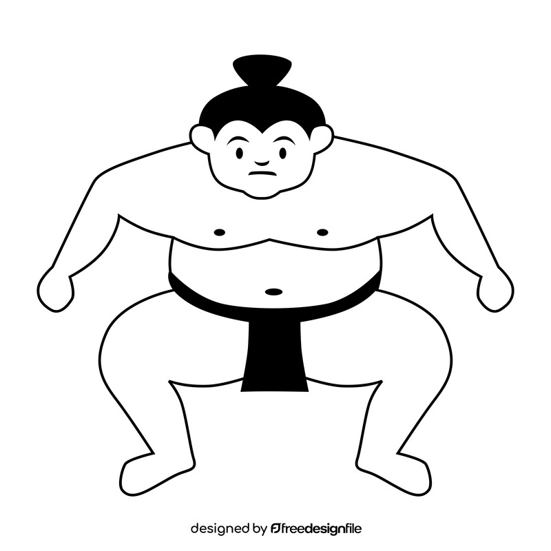Sumo black and white clipart