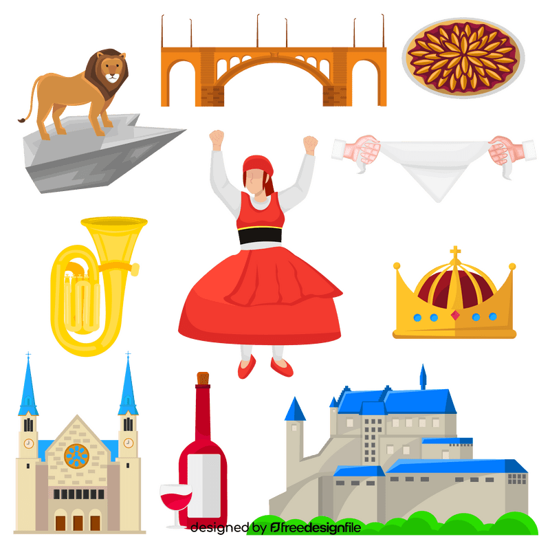 Luxembourg traditional symbols vector
