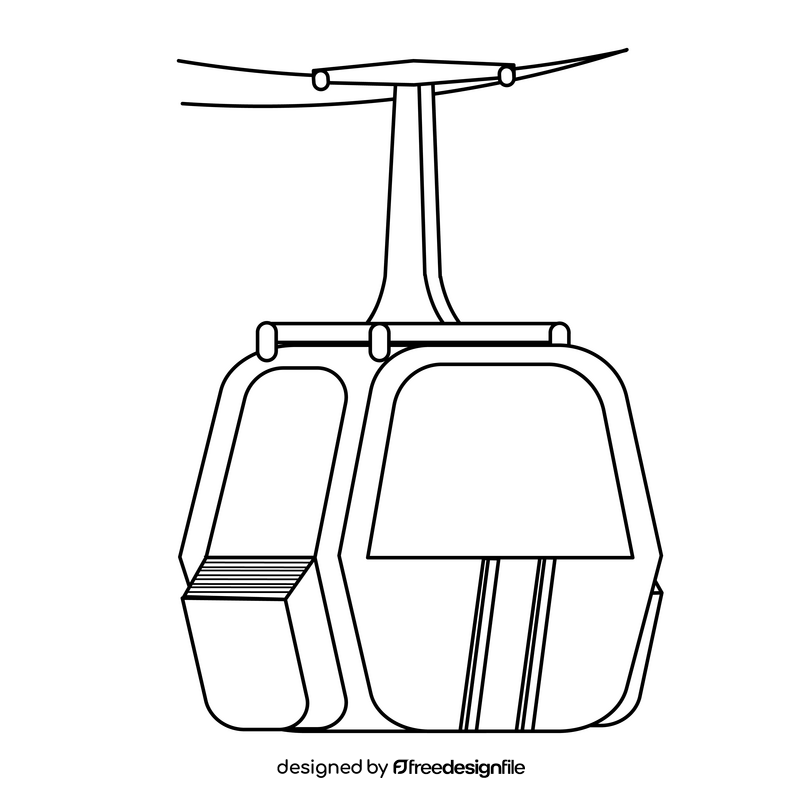 Guia Cable Car black and white clipart
