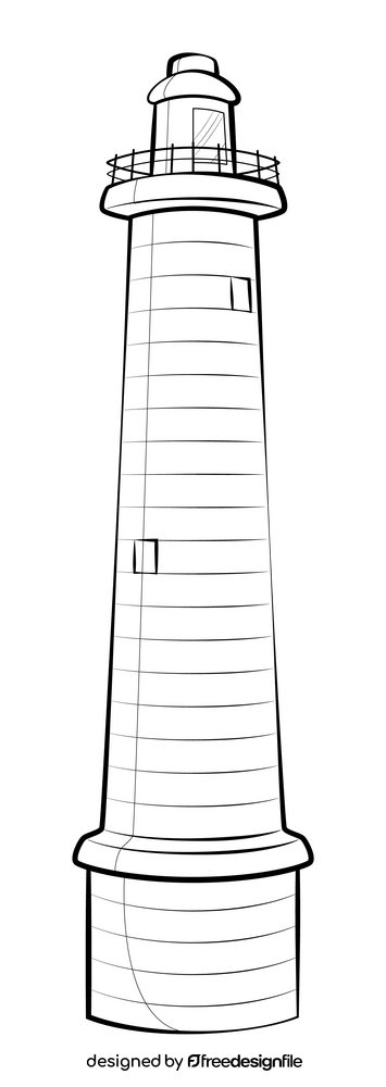 Lighthouse drawing black and white clipart