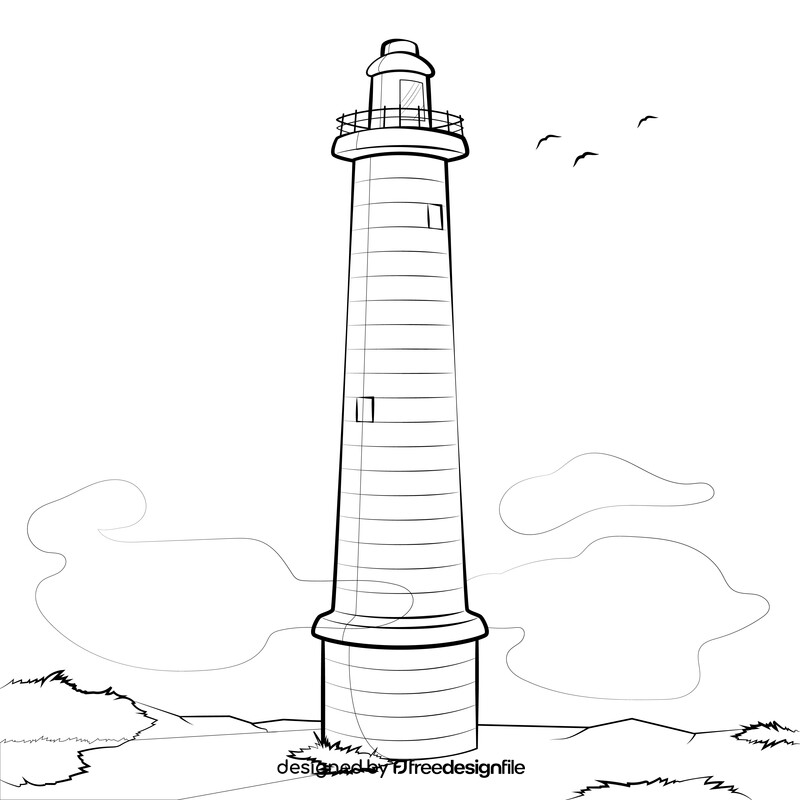 Lighthouse drawing black and white vector