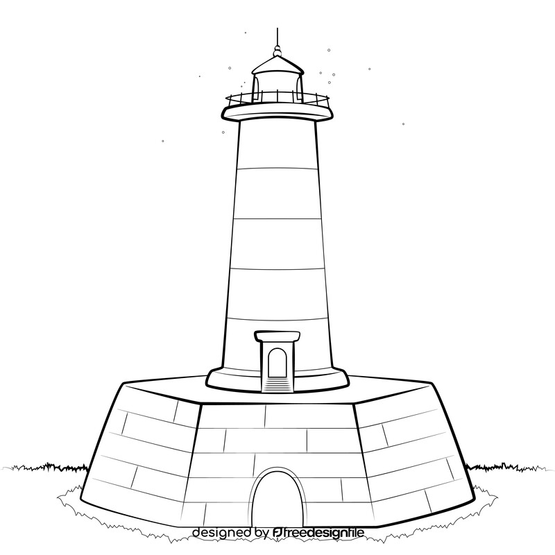 Lighthouse drawing black and white vector