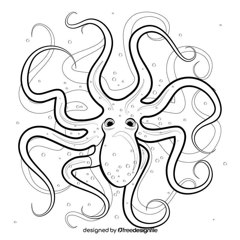 Octopus black and white vector