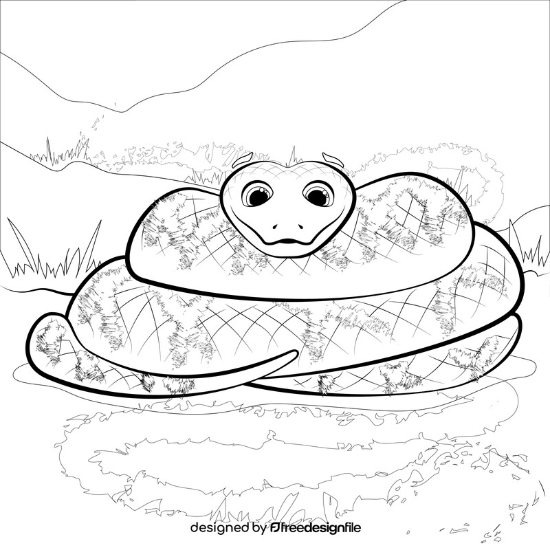 Anaconda drawing black and white vector