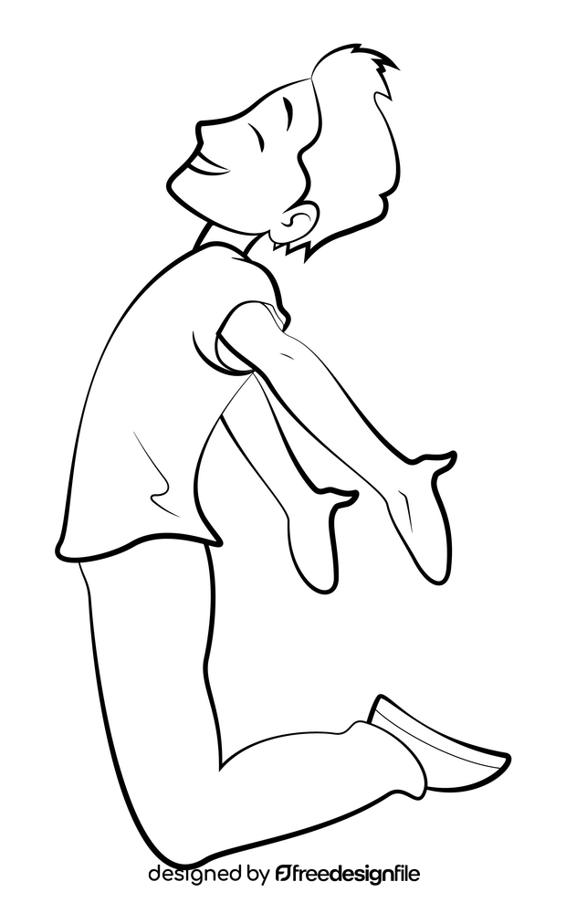 Freedom cartoon black and white clipart