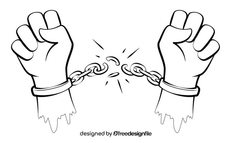 Freedom drawing black and white clipart