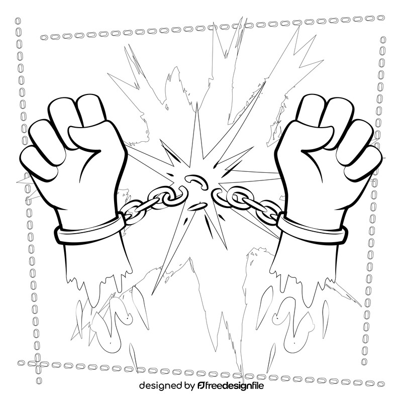 Freedom drawing black and white vector