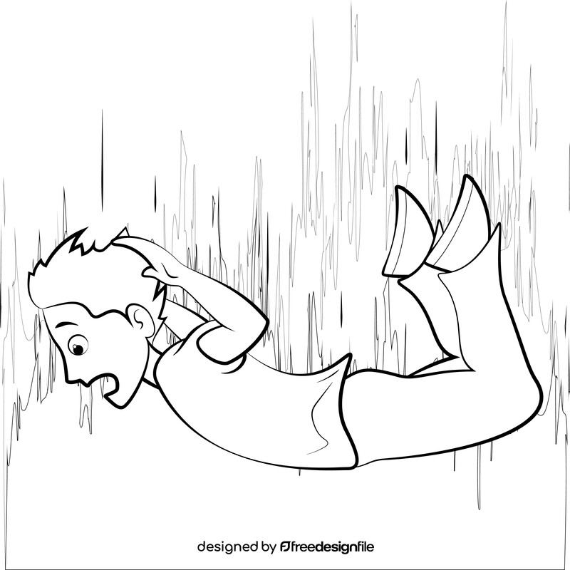 Fall down drawing black and white vector