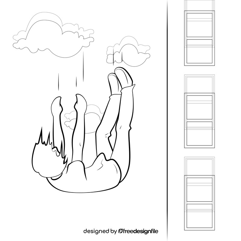 Fall down drawing black and white vector