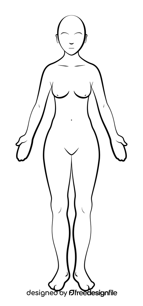 Anatomy drawing black and white clipart