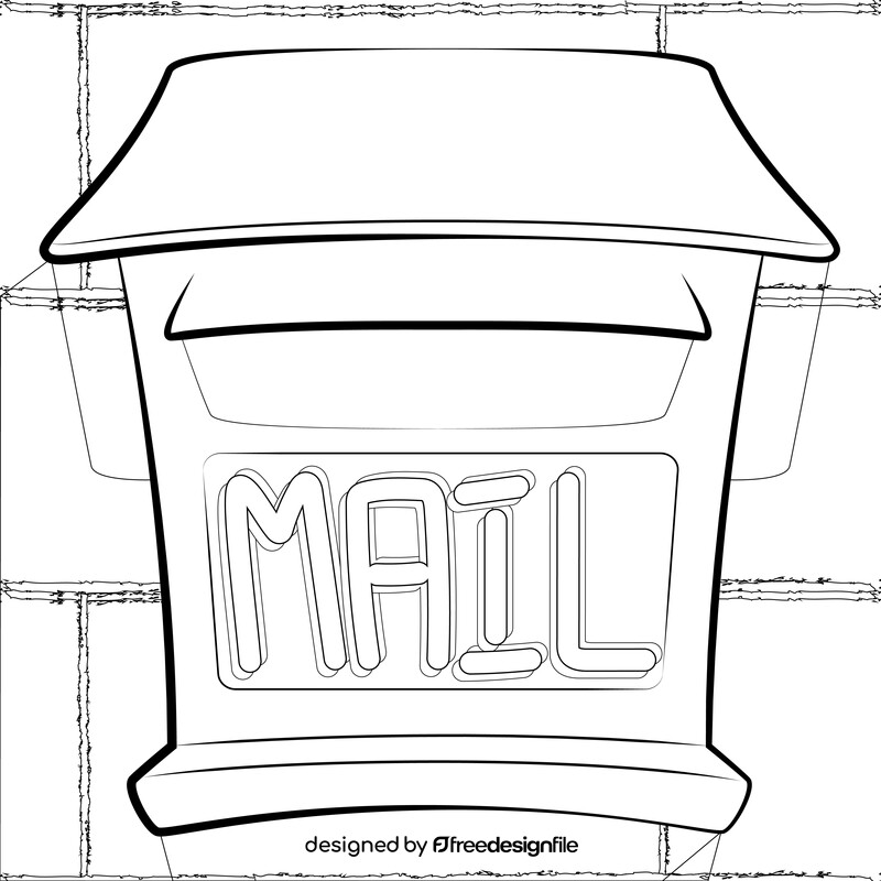 Mailbox drawing black and white vector