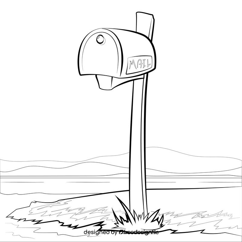 Mailbox drawing black and white vector