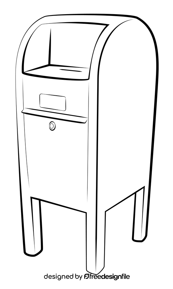 Mailbox black and white clipart