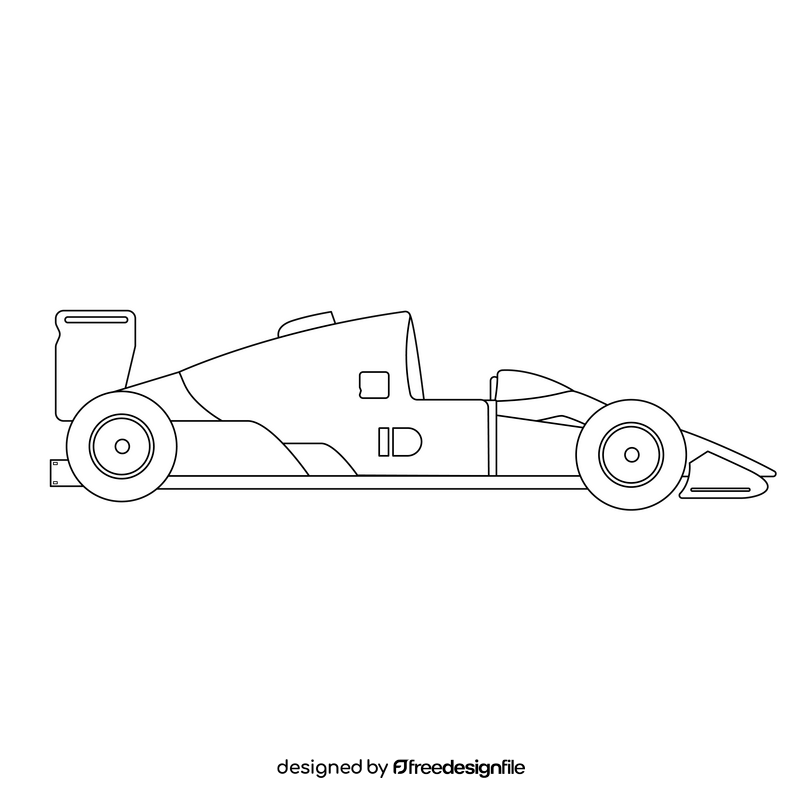 F1 car black and white clipart