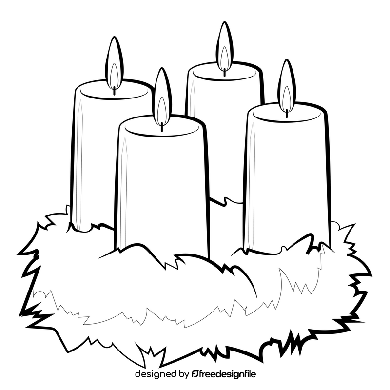 Advent drawing black and white clipart