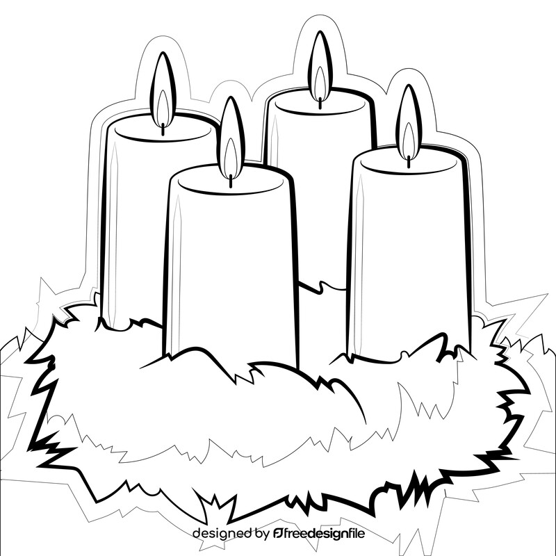 Advent drawing black and white vector