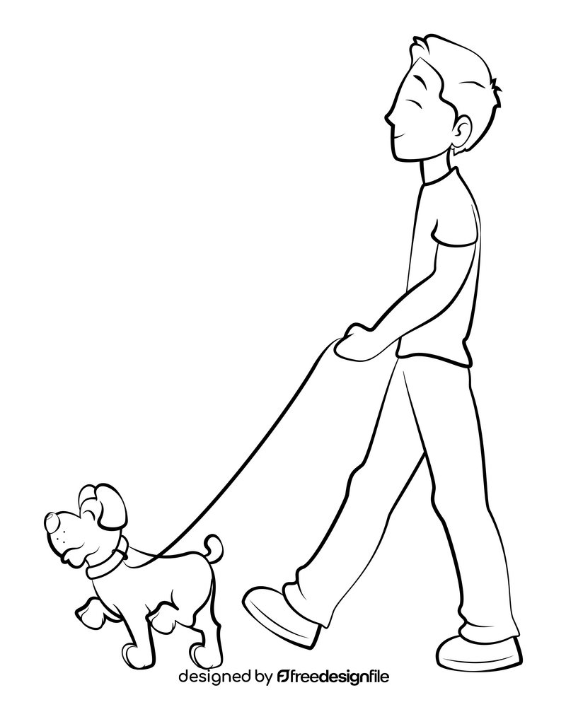 Pet drawing black and white clipart