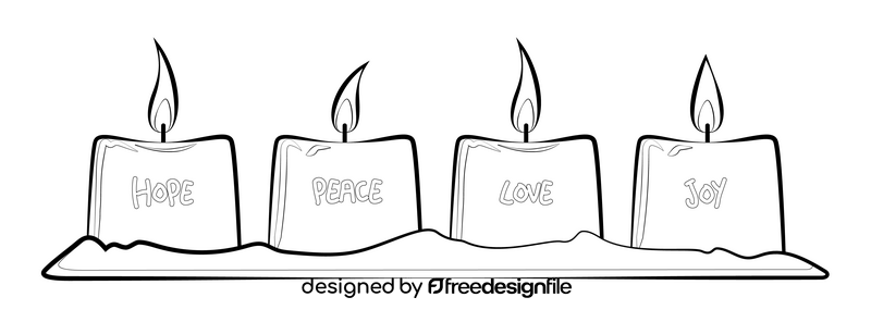 Advent candle black and white clipart