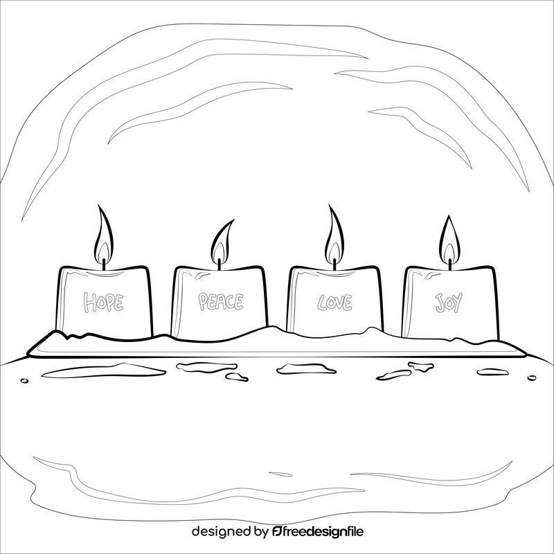 Advent candle black and white vector